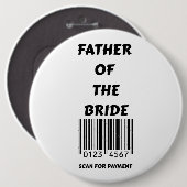 Bruidegom vader ronde button 6,0 cm (Voorkant /achterkant)