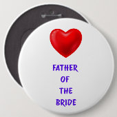 Bruidegom vader ronde button 6,0 cm (Voorkant /achterkant)