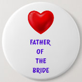 Bruidegom vader ronde button 6,0 cm (Voorkant)