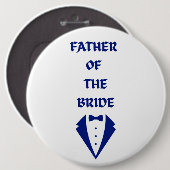 Bruidegom vader ronde button 6,0 cm (Voorkant /achterkant)