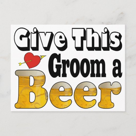 Bruidegom van bier briefkaart (Voorkant)