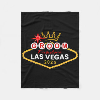 Bruidegom Vegas Bachelorfeest Groep 2025 Getrouwd  Fleece Deken