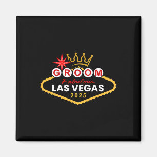 Bruidegom Vegas Bachelorfeest Groep 2025 Getrouwd  Magneet