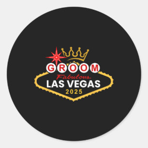 Bruidegom Vegas vrijgezellenfeest groep 2025 Getro Ronde Sticker