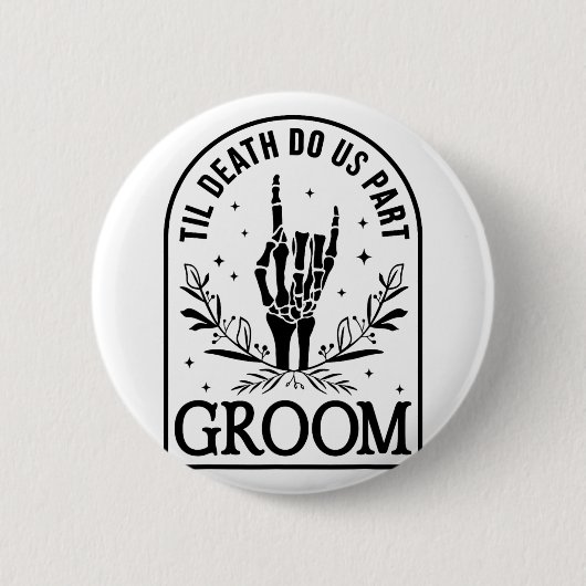 Bruidegom Verloving bruiloft Halloween paar Ma Ronde Button 5,7 Cm (Voorkant)