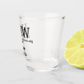 Bruidegom Voorletters Shot Glas (Rechts)