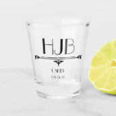 Bruidegom Voorletters Shot Glas (Voorkant)