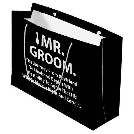 Bruidegom vrijgezellenfeest groot cadeauzakje (Voorkant Gekanteld)