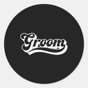 Bruidegom vrijgezellenfeest voor mannen bijpassend ronde sticker