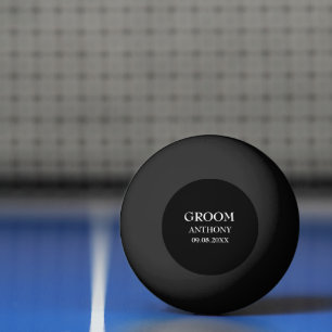 Bruidegom vrijgezellenfeest zwart modern huwelijk pingpongbal