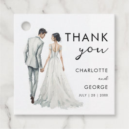 bruidegom Waterverf Illustratie bruiloft gunsten Bedankjes Labels