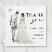 bruidegom Waterverf Illustratie bruiloft gunsten Bedankjes Labels (Voorkant)