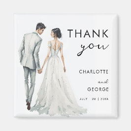 bruidegom Waterverf Illustratie bruiloft gunsten Magneet