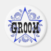 bruidegom Westerne blauwe magneet (Voorkant)