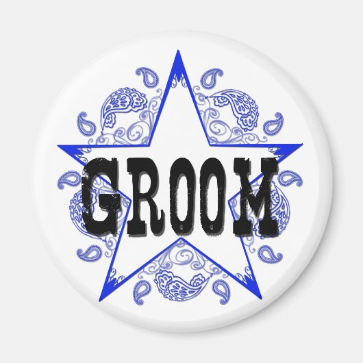 bruidegom Westerne blauwe magneet (Voorkant)