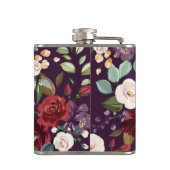 Bruidegom Whiskey Fles Pruim Paarse Rozen Goud Geo Heupfles (Achterkant)