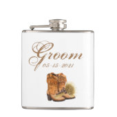 bruidegom whisky fles zomer land bruiloft rustiek heupfles (Voorkant)