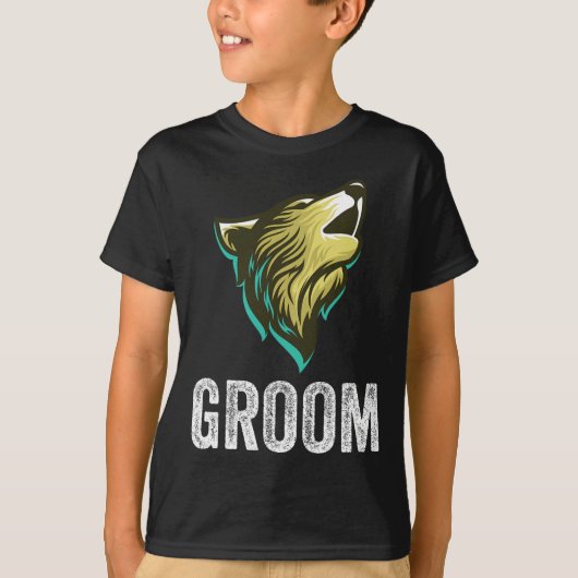 Bruidegom Wolf Bachelor Bruiloft Bruidsjonkers Tea T-shirt (Voorkant)
