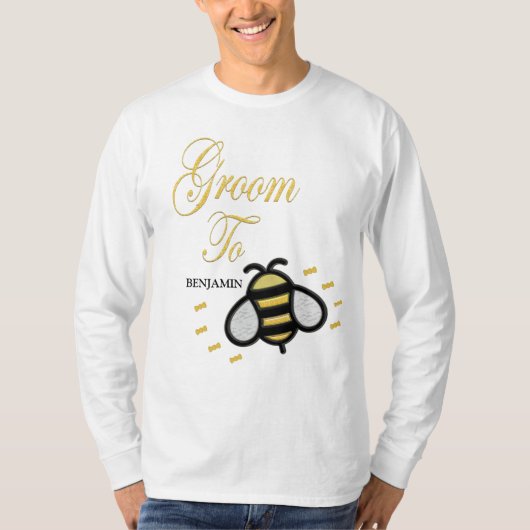 Bruidegom Wordt Bachelorfeest Personaliseer T-shirt (Voorkant)