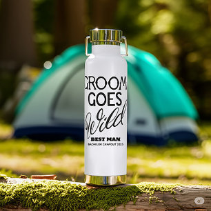 Bruidegom wordt wild Verlovingsfeest Waterfles