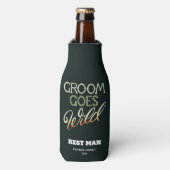Bruidegom wordt wild vrijgezellenfeest  flesjeskoeler (Fles Voorkant)