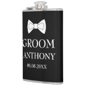 Bruidegom Zwart Stijlvol Elegant Modern Cadeaus Br Heupfles (Links)