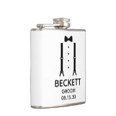 Bruidegom Zwart Vlinderdas Heupfles (Rechts)