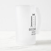 Bruidegom Zwarte Strik Matglas Bierpul (Voorkant rechts)