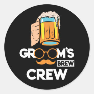 Bruidegom's Brouw Crew Bruidsjonkers Bachelorfeest Ronde Sticker