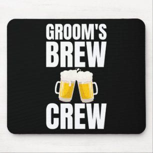 Bruidegom's Brouw Crew Grappig Bachelorfeest Bier Muismat