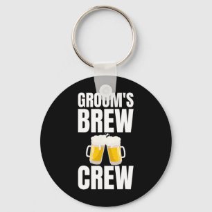 Bruidegom's Brouw Crew Grappig Bachelorfeest Bier Sleutelhanger