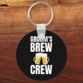 Bruidegom's Brouw Crew Grappig Bachelorfeest Bier Sleutelhanger (Voorkant)