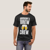 Bruidegom's Brouw Crew Grappige Bachelor Party Bie T-shirt (Voorkant volledig)