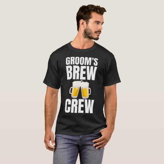 Bruidegom's Brouw Crew Grappige Bachelor Party Bie T-shirt (Voorkant volledig)