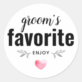 Bruidegom's Favoriete Trouwgunst Ronde Sticker