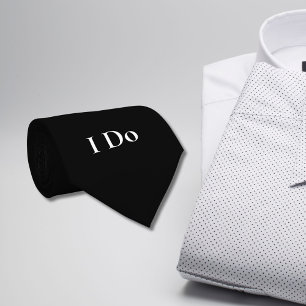 Bruidegom's I Do Trouwdag Kleding Zwart Stropdas