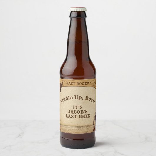 Bruidegom's Laatste Rodeo Jongens Aftellen voor he Bier Etiket (Voorkant)