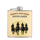 Bruidegom's Laatste Rodeo Zonsondergang Jongensavo Heupfles (Voorkant)