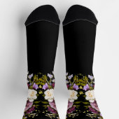 bruidegoms Paarse bloemboeket op zwart Sokken (Top)
