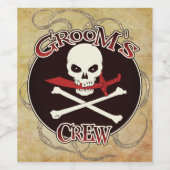 Bruidegom's team wijn etiket (Enkel label)