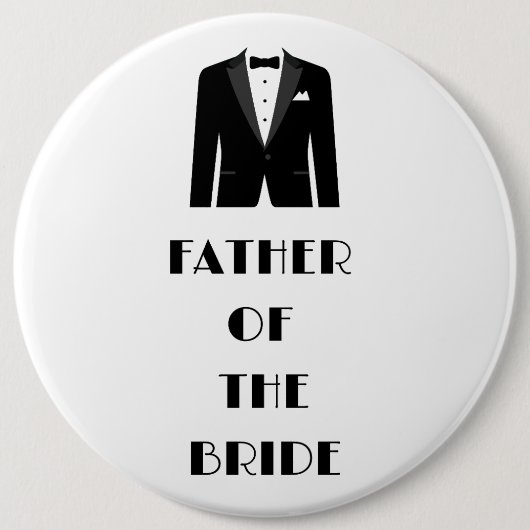 Bruidegom's Vader is adjusted to Vader van de Brui Ronde Button 6,0 Cm (Voorkant)