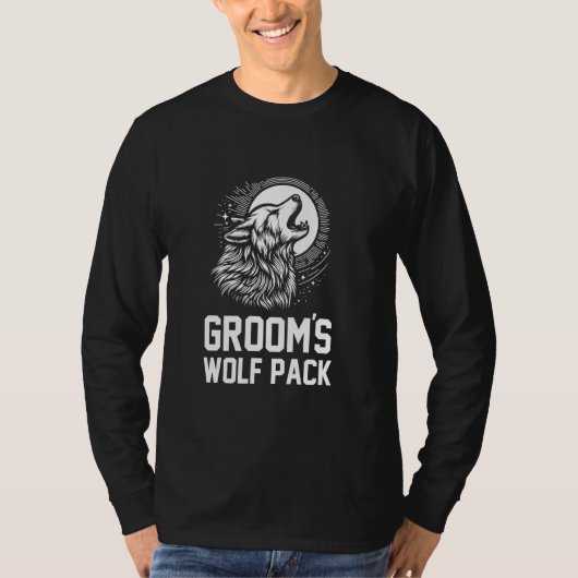 Bruidegom's Wolf Pack Huilende Bruidsjonkers Bache T-shirt (Voorkant)