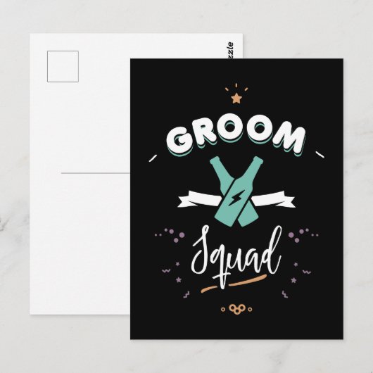 Bruidegomsteam Briefkaart (Voorkant / Achterkant)