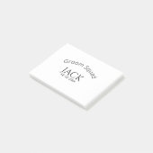 Bruidegomsteam naam datum jaar vet letter vrijgeze post-it® notes (Schuin)