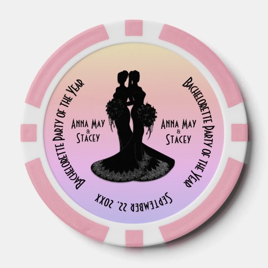 Bruiden Bachelorette Party Poker Chips (Voorkant)