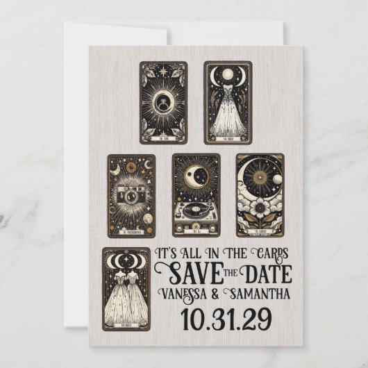 bruiden bruiloft tarot save the date (Voorkant)