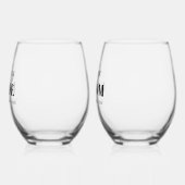 Bruiden en bruidegoms namen zwarte typografie brui wijnglas zonder voet (Links)