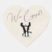 Bruiden Gelukkig Verloving Hart Sticker (Voorkant)