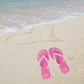 Bruiden gepersonaliseerd roze en wit teenslippers