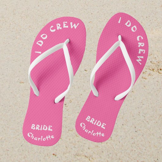 Bruiden gepersonaliseerd roze en wit teenslippers